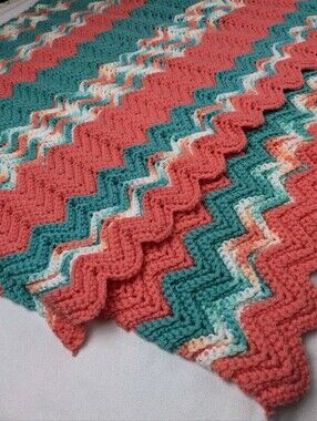 Handmade Vintage Throw Crotchet Colorful Couch Chair Blanket Twin Bed